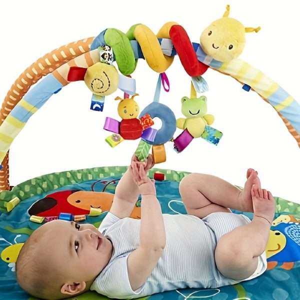 00c66c103ce357960c1483073c81392e-1.jpg Plush Hanging Crib Toy - Cute Animal Shape with Rainbow Colors - Perfect for Strollers and Car Seats - Ideal Baby Gift for New Moms