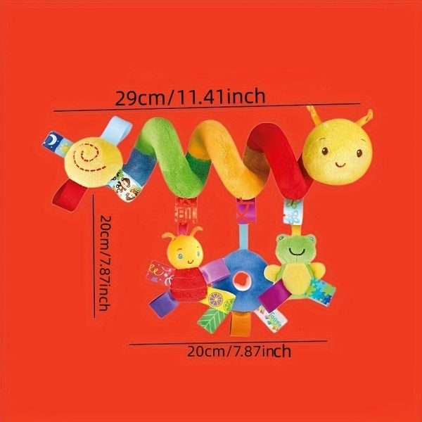 0105afe86c3492eea43dbf5e3f365d16-1.jpg Plush Hanging Crib Toy - Cute Animal Shape with Rainbow Colors - Perfect for Strollers and Car Seats - Ideal Baby Gift for New Moms