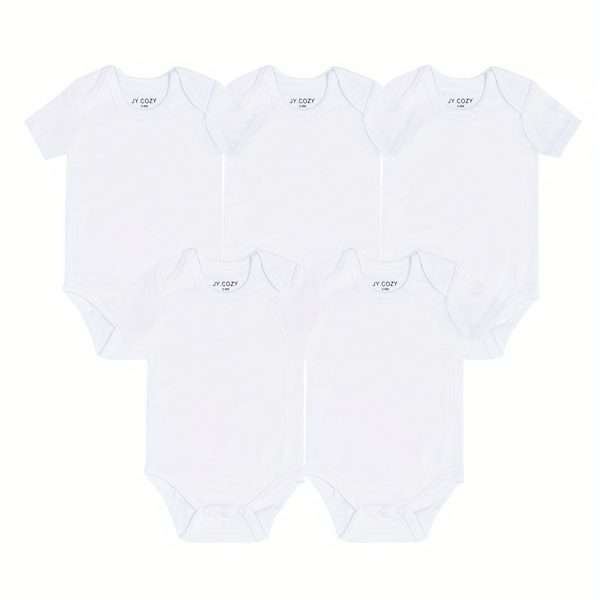 5-Piece Adorable Baby Girls Cotton Romper Set - Perfect for Newborns!