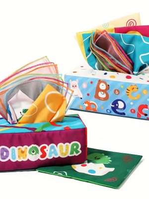 Montessori Tissue Box and Sensory Scarves for 6-12 Month Olds - Early Learning and Developmental Toys