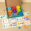 1 Set Of Montessori Math Teaching AIDS Baby Number Cognition Matching Puzzle Benefit Intelligence Clip Beads Children's Fine Action Toys
