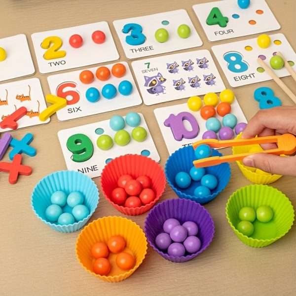 0631793d949b62c4182f0736f2c5d91a.jpg 1 Set Of Montessori Math Teaching AIDS Baby Number Cognition Matching Puzzle Benefit Intelligence Clip Beads Children's Fine Action Toys