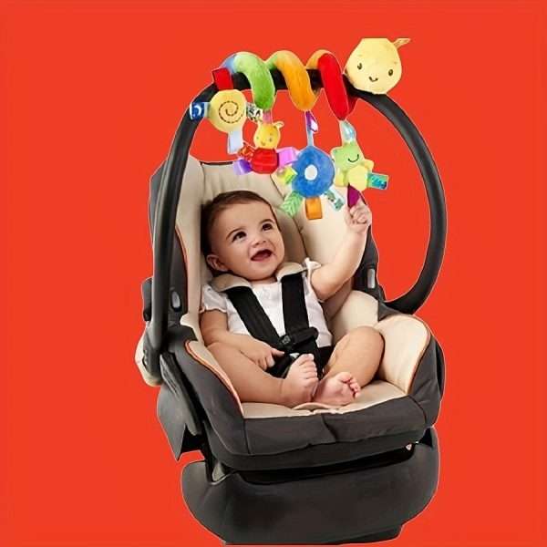 090b4574e3be29be833c9325118bedfb-1.jpg Plush Hanging Crib Toy - Cute Animal Shape with Rainbow Colors - Perfect for Strollers and Car Seats - Ideal Baby Gift for New Moms