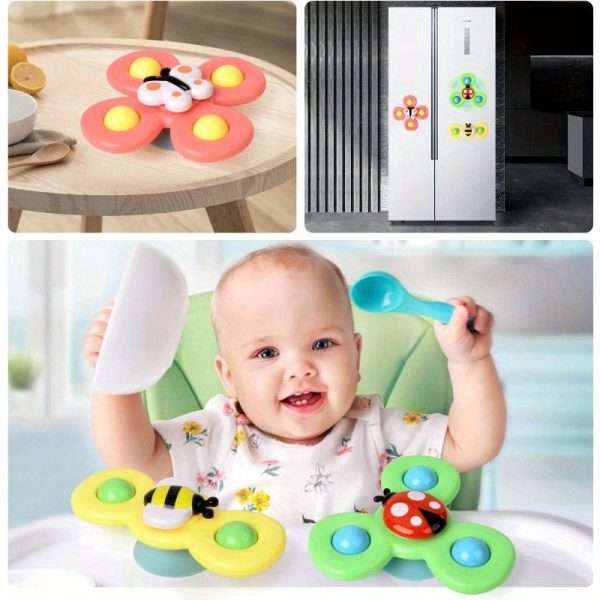 1695891626988-42c9a5d70bf7407ebec60a1cc3d3f183-goods.jpg 3pcs/set Educational Baby Bath Toys - Suction Cup Spinner Rattles with Cartoon Characters - Fun and Stimulating for Boys and Girls