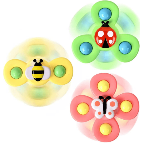 1695891628447-c970ca3770ce45b7b570ffde6918fcb4-goods.png 3pcs/set Educational Baby Bath Toys - Suction Cup Spinner Rattles with Cartoon Characters - Fun and Stimulating for Boys and Girls