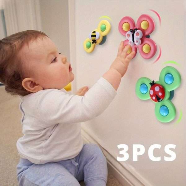 1695891628820-1b37fb46658f4556b53ad8d53526cffa-goods.jpg 3pcs/set Educational Baby Bath Toys - Suction Cup Spinner Rattles with Cartoon Characters - Fun and Stimulating for Boys and Girls