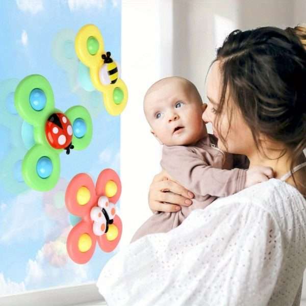 1695891629550-9f9ff2dcfc3d4175a9f1e10e7d4d6828-goods.jpg 3pcs/set Educational Baby Bath Toys - Suction Cup Spinner Rattles with Cartoon Characters - Fun and Stimulating for Boys and Girls