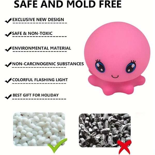 1698469715126-464d0e857817409982a56e284f709ae0-goods.jpg 6 pcs Color Changing Light Up Bath Toys for Kids - Fun Floating Rubber Toys for Bathtub and Shower Games - Perfect for Toddlers and Children