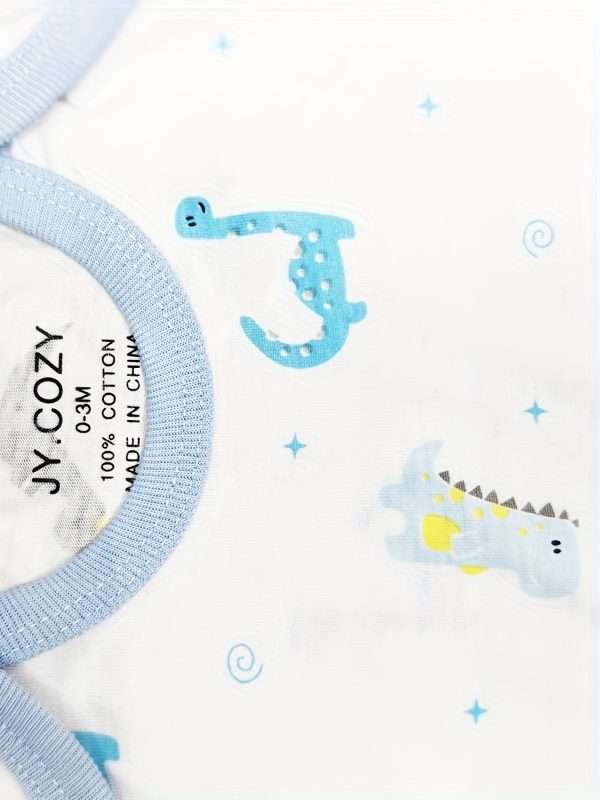 Baby Boy's Long Sleeve Cotton Rompers Three-piece Set, Pregnancy Gift