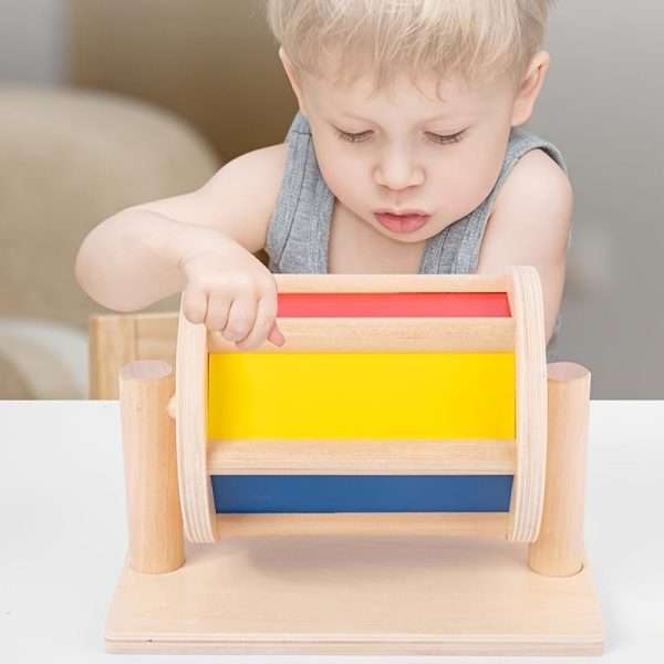Textile Drum Montessori Rotating Drum Baby Toy Infant Toddler Montessori Baby Toy Set