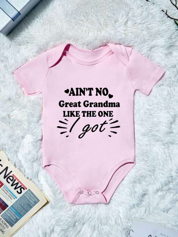 Summer Newborn Toddler's Onesie, Baby Boys And Girls Letter Print Short Sleeve Cotton Romper