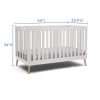 2023 New  Children 4-in-1 Convertible Baby Crib, Bianca White with Natural Legs