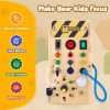 Montessori Toddler Busy Board, Baby Wooden Busy Board With 8 LED Light Switches, Light Switch Toy, Travel Toy For Baby And Toddler