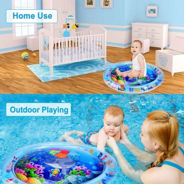 287f5326da8f6342af8d5c4720993d2c.jpg Inflatable Baby Water Mat - Promotes Motor and Sensory Development - Aquarium Activity Mat for Boys and Girls - Sensory Stimulation Gift for Infants - 25.6 Inches - Perfect for Christmas, Halloween, and Thanksgiving Gifts