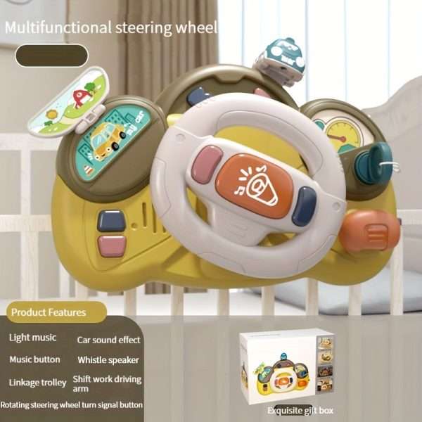 2b1bf1e77aa451eede21dc69beebebee.jpg Interactive Steering Wheel Toy for Kids - Realistic Co-pilot Experience with Sound Effects, Soft Lighting, and Magic Tape Strap - Multi-functional and Fun Learning Tool in Gift Box Packaging