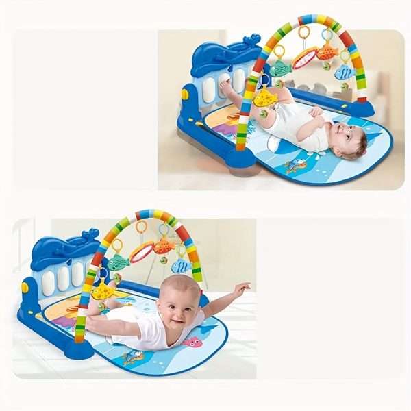 2b635f02af5a31ddc05b977516464a04-1.jpg Baby Foot Stepping Piano Multifunctional Whale Foot Piano 6 Months Baby Educational Reclining Play Toy Music Fitness Rack 0-3 Years Old