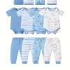 4 Sets Baby's Cartoon Pattern Short Sleeve Set, Onesie & Hat & Pants, Baby Boy's Clothing