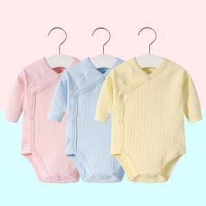 2pcs/lot Newborn Baby Clothes Rompers Cotton Infant Long Sleeves Autumn Girls Robe Solid Color Overalls Boys Ropa Bebe Clothing