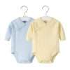 2pcs/lot Newborn Baby Clothes Rompers Cotton Infant Long Sleeves Autumn Girls Robe Solid Color Overalls Boys Ropa Bebe Clothing