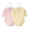 2pcs/lot Newborn Baby Clothes Rompers Cotton Infant Long Sleeves Autumn Girls Robe Solid Color Overalls Boys Ropa Bebe Clothing