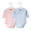 2pcs/lot Newborn Baby Clothes Rompers Cotton Infant Long Sleeves Autumn Girls Robe Solid Color Overalls Boys Ropa Bebe Clothing