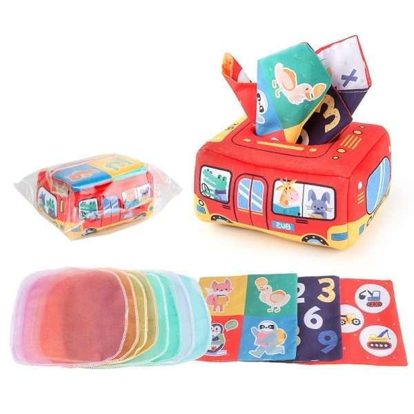 39fe2d409bbd4e223ea1087d868c05f0-1.jpg Baby Tissue Box Toys, Baby Sensory Toys, Magic Tissue Box With Pleated Toys, Tummy Time Toys Enlightenment Early Educational Toys For Kids Gifts ,Halloween,Christmas, and Thanksgiving Day gift