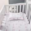 3Pcs Cotton Crib Bed Linen Kit For Boy Girl Baby Bedding Set Includes Bed Quilt/bed Cover/bed Skirt Cute Cartoon Elephant Print