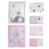 3Pcs Cotton Crib Bed Linen Kit For Boy Girl Baby Bedding Set Includes Bed Quilt/bed Cover/bed Skirt Cute Cartoon Elephant Print