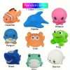6 pcs Color Changing Light Up Bath Toys for Kids - Fun Floating Rubber Toys for Bathtub and Shower Games - Perfect for Toddlers and Children