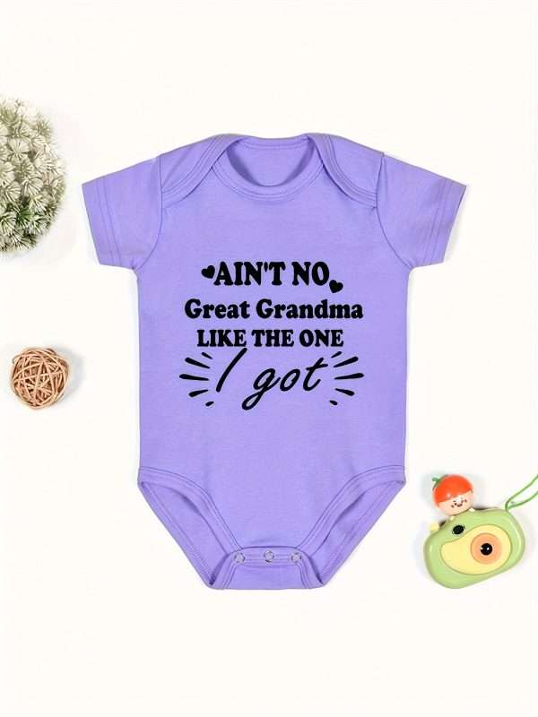 Summer Newborn Toddler's Onesie, Baby Boys And Girls Letter Print Short Sleeve Cotton Romper