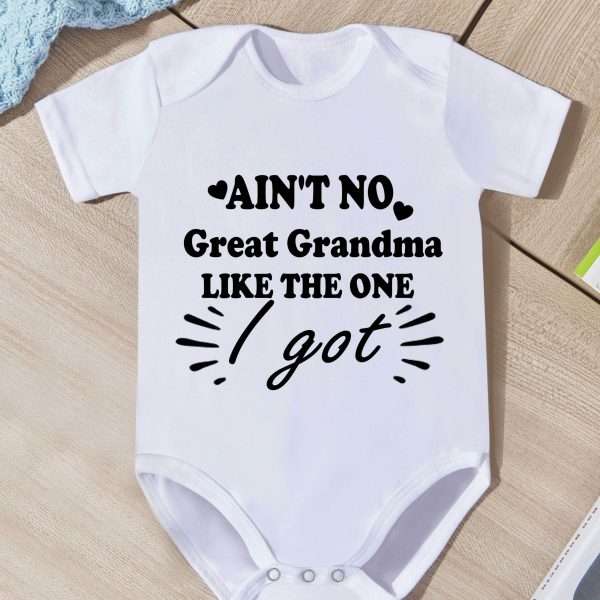 Summer Newborn Toddler's Onesie, Baby Boys And Girls Letter Print Short Sleeve Cotton Romper