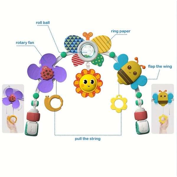 4885107b25aabf970b433187c13a417c-1.jpg HUANGER Hanging Butterfly Crib Bassinet Mobile Baby Toy Rattles, Safety Newborn Bed Bell Toys No Battery Operation Required