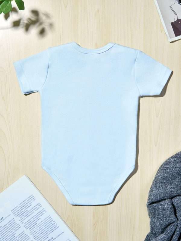 Summer Newborn Toddler's Onesie, Baby Boys And Girls Letter Print Short Sleeve Cotton Romper