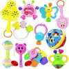 9pcs/set Educational Hand Rattles for Infants - Fun and Cute Baby Toys for Christmas, Halloween, Thanksgiving, New Year's, and Valentine's Day Gifts