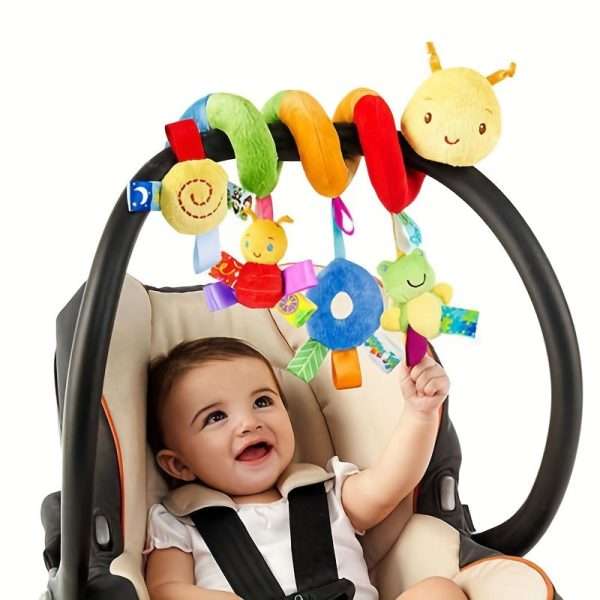 4c814b7779d7b17d51945cdec14f9695-1.jpg Plush Hanging Crib Toy - Cute Animal Shape with Rainbow Colors - Perfect for Strollers and Car Seats - Ideal Baby Gift for New Moms