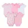 5-Piece Adorable Baby Girls Cotton Romper Set - Perfect for Newborns!