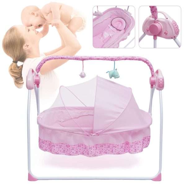 5-Gears-Adjustable-Baby-Crib-Cradle-Electric-Auto-Swing-Rocking-Bassinet-Timer-Bluetooth-Nursery-Furniture-Mat.jpg 5 Gears Adjustable Baby Crib Cradle Electric Auto-Swing Rocking Bassinet Timer Bluetooth Nursery Furniture + Mat