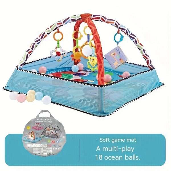 5c0069b7c1c374a12d7fe86cf75db049.jpg 18-piece Baby Activity Gym Set - Develop Movement, Cognition, and Sensory Skills with Fence Gym, Ball Pit, Crawling Mat, and Toys - Perfect Christmas Gift for Boys and Girls!