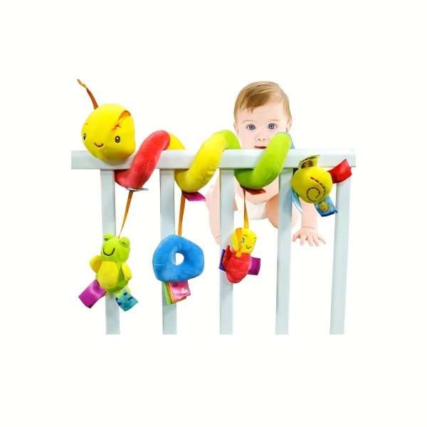 5cbd4ce16d3ad2dd42192ed1ee49b4bf-1.jpg Plush Spiral Car Seat Toy for Babies - Hanging Rattle and Sensory Toy for Strollers, Cribs, and Bassinets - Perfect Gift for Boys and Girls