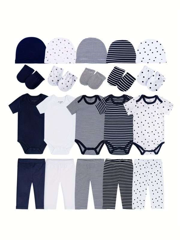 60381a697876236d04f2056b589a21d4-1.jpg Baby Boy's 20pcs Newborn Clothes Gift Cotton Suit - 5pcs Short Sleeve Rompers +5pcs Pants +5pcs Hat +5pcs Gloves Set