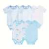 5-Piece Adorable Baby Girls Cotton Romper Set - Perfect for Newborns!