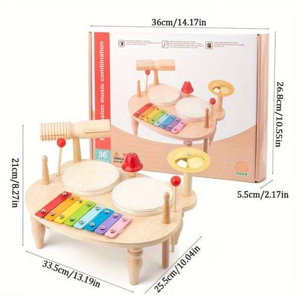 Wooden Baby Percussion Drum - Multifunctional Early Music Development Toy for Halloween and Christmas Gifts