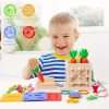 Montessori Carrot Shape Matching Toy - 8-in-1 Wooden Puzzle for Kids' Early Education and Sensory Development