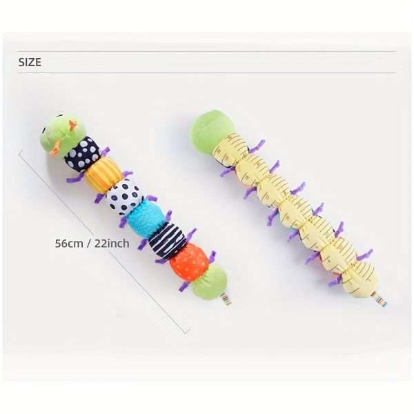 740882d4a227552324cc3cb194c9564f.jpg 1 pc Musical Caterpillar Soft Toy for Newborn Boys and Girls - Multi-Sensory, Crinkle, Rattle, Textures - Perfect for Tummy Time