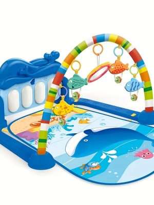 Baby Foot Stepping Piano Multifunctional Whale Foot Piano 6 Months Baby Educational Reclining Play Toy Music Fitness Rack 0-3 Years Old