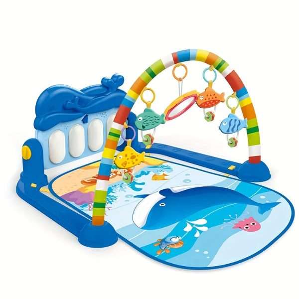 774d55f9f3c5f8ff2813e0f4091dd228-1.jpg Baby Foot Stepping Piano Multifunctional Whale Foot Piano 6 Months Baby Educational Reclining Play Toy Music Fitness Rack 0-3 Years Old