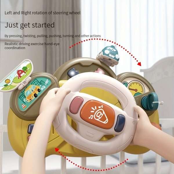 7de35357bde4a601cc27dfac85ff3e06.jpg Interactive Steering Wheel Toy for Kids - Realistic Co-pilot Experience with Sound Effects, Soft Lighting, and Magic Tape Strap - Multi-functional and Fun Learning Tool in Gift Box Packaging