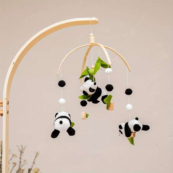 Cartoon Panda Bed Bell, Manual Music Rattle, Sleep Rotating Rattle Toy, Plush Toy