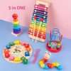 Engage In Educational Toys For Babies And Children: Winding Beads, Building Blocks, Musical Percussion And More, Gifts For Christmas And Halloween, 5 In 1 Children's Toys