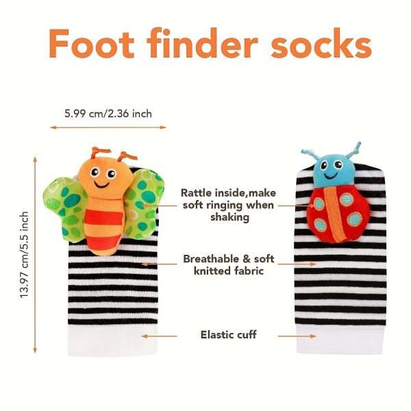 9ffb4ead07fd664a6da3a63ca47f5142-1.jpg Baby Rattle Socks - Learning Toys for 3-12 Month Old Boys and Girls - Perfect Gift for Christmas, Halloween, and Thanksgiving